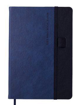 Записна книга блокнот Buromax RECORD A5 96 л без розмітки позов.шкіра синій (BM.295010-02) BM.295010-02 фото