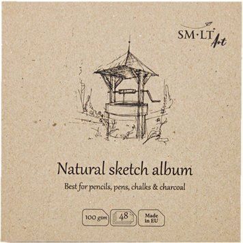 Скетчбук для ескізів Smiltainis Authentic Layflat альбом 14х14см 100г/м2 32л натуральний (4770644588863) 4770644588863 фото