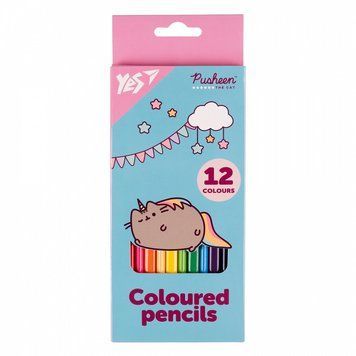 Олівці кольорові YES Pusheen 12 кольорів (290721) 290721 фото