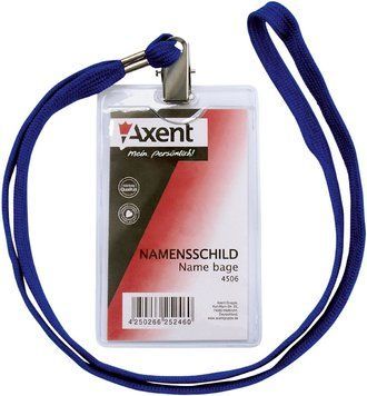 Бейдж вертикальний Axent 117х64мм на шнурку прозорий 4506-A 4506-A фото