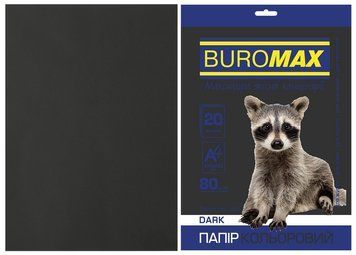Папір кольоровий А4 Buromax DARK 80гм2 чорний 20л. (BM.2721420-01) BM.2721420-01 фото