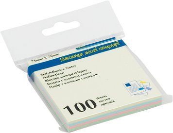Блок паперу для нотаток клейкий шар Buromax 76х76мм 100л асорті кольорів пастель BM.2312-10 BM.2312-10 фото