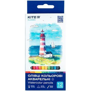 Олівці акварельні Kite Classic 12 кольорів (K-1049) K-1049 фото