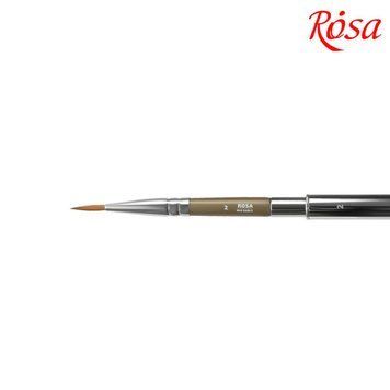 Кисть мікс білка, соболь Rosa Travel Brush Lake 178 кругла №2 коротка ручка (4823098516804) 4823098516804 фото