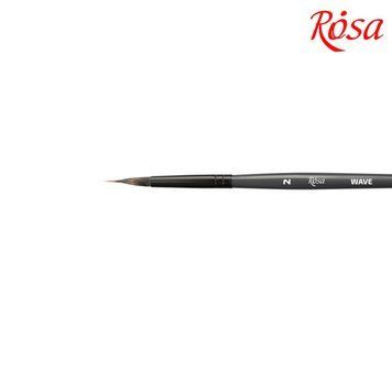 Кисть мікс білка, соболь Rosa Wave 148 кругла, лайнер №2 коротка ручка (4823098517061) 4823098517061 фото