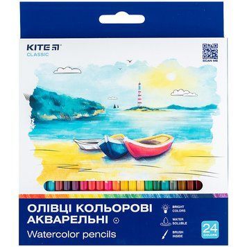 Олівці акварельні Kite Classic 24 кольори (K-1050) K-1050 фото
