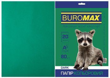 Папір кольоровий А4 Buromax DARK 80гм2 темно-зелений 20л. (BM.2721420-04) BM.2721420-04 фото