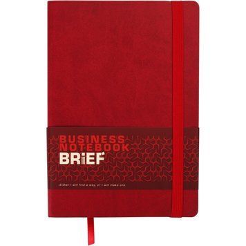 Записна книга блокнот Buromax BRIEF А5 мистецтв. шкіра 96арк. лінія червоний BM.295204-05 BM.295204-05 фото