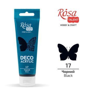 Фарба акрилова для декору ROSA TALENT 75 мл чорний матовий (4823098501862) 4823098501862 фото