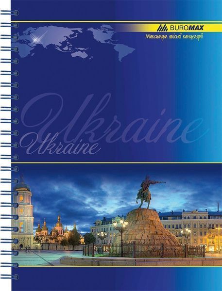 Записна книга блокнот А5 Buromax 96 арк. клітка тб. обл. спіраль BM.2412 BM.2412 фото