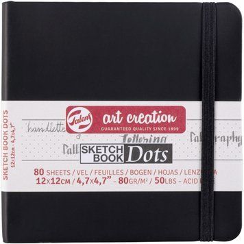 Скетчбук в точку Royal Talens Art Creation блокнот для графіки і каліграфії DOTS 12х12см 80л. 80г/м2 чорний 8712079446475 фото