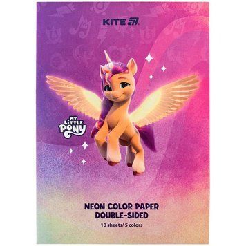 Папір кольоровий неон Kite My Little Pony А4 (10арк/5кол) (LP24-252) LP24-252 фото
