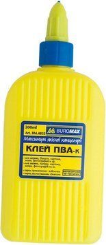 Клей ПВА Buromax 200мл ковпачок дозатор Jobmax BM.4833 BM.4833 фото