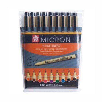 Набір линеров PIGMA Micron 9шт. різнокольорові Sakura 8710141129844 фото