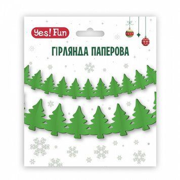 Гирлянда папера 3D Ялинки YES Fun 4 м зелена (974926) 974926 фото