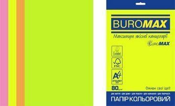 Папір кольоровий Buromax 50 аркушів набір 4 кольори А4 80 г/м2 (BM.2721550E-99) BM.2721550E-99 фото