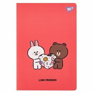 Записна книга блокнот YES Line Friends А4 40 аркушів клітинка обкладинка з висічкою (681843) 681843 фото