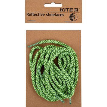 Світловідбивальні шнурівки для взуття салатові Kite (K23-128-4) K23-128-4 фото
