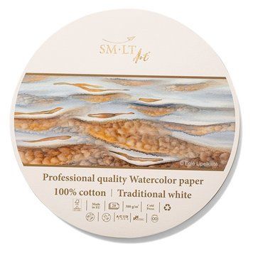 Папір для акварелі SMILTAINIS PRO CREATE Round 30,5 см 300г/м2 20 арк. білий папір (4770644592280) 4770644592280 фото