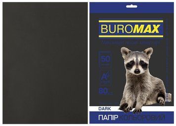Папір кольоровий А4 Buromax DARK 80гм2 чорний 50л. (BM.2721450-01) BM.2721450-01 фото