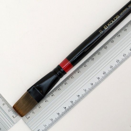 Кисть синтетика Rosa Red stripe 1018 Kolos плоска №22 довжин. ручка (4823064903270) 4823064903270 фото