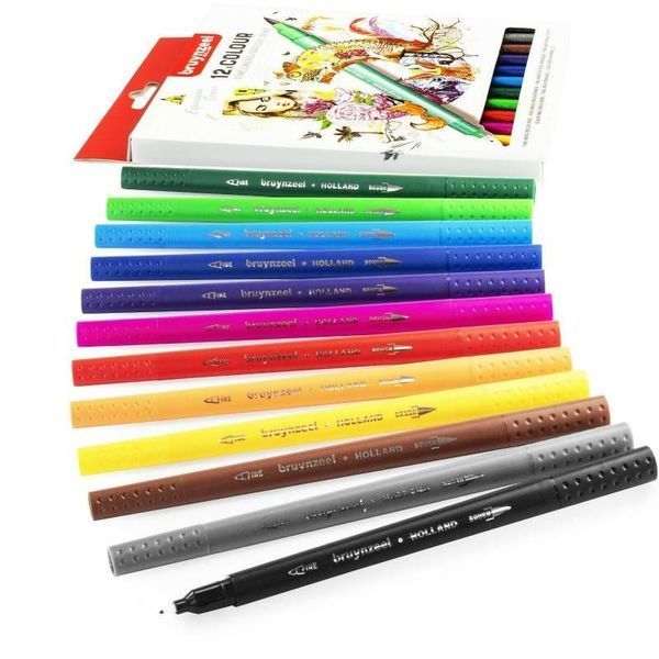 Лінер-пензлики Bruynzeel BrushPen двосторонні набір 12кол. (8712079454333) 8712079454333 фото