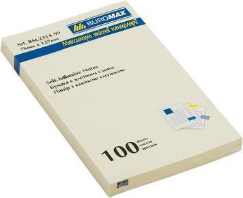 Блок паперу для нотаток клейкий шар Buromax 76х127мм 100л жовтий BM.2314-01 BM.2314-01 фото