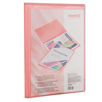 Папка з файлами Axent А4 дисплей-книга з кишенею 20 файлів прозора рожева (1020-24-A) 1020-24-A фото