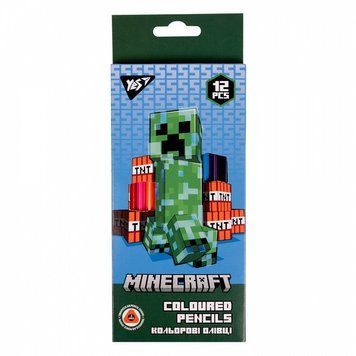 Олівці кольорові YES Minecraft 12 кольорів (290701) 290701 фото