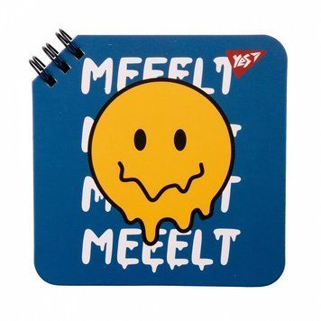 Записна книга блокнот YES Melt smile 110х110 мм 80 аркушів клітинка карт. обкладинка подвійна cпіраль (151815) 151815 фото