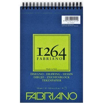 Альбом для рисунку на спіралі Fabriano 1264 А5 180г/м2 30 арк. (8001348212119) 8001348212119 фото
