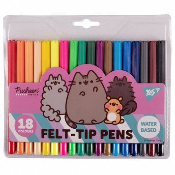 Фломастери YES Pusheen friends 18 кольорів (650550) 650550 фото