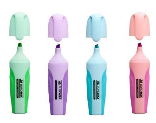 Текст-маркери Buromax PASTEL набір 4 кольори 2-4 мм з гумовими вставками асорті (BM.8905-94) BM.8905-94 фото