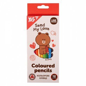 Олівці кольорові YES Line Friends 12 кольорів (290705) 290705 фото
