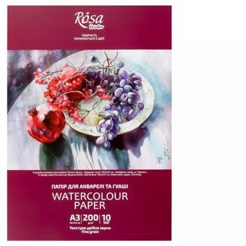 Папка для акварелі ROSA Studio Натюрморт А3 200г/м2 10 арк. дрібне зерно (4823098528388) 4823098528388 фото
