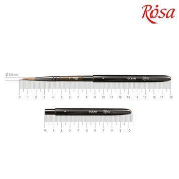 Кисть соболь Rosa Travel Brush Ocean 168 кругла №6 коротка ручка (4823098516781) 4823098516781 фото