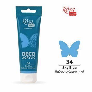 Фарба акрилова для декору ROSA TALENT 75 мл небесно-блакитний матовий (4823098512554) 4823098512554 фото