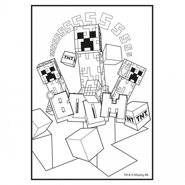 Розмальовка з наліпками та завданнями YES Minecraft 12 стор. (743222) 743222 фото