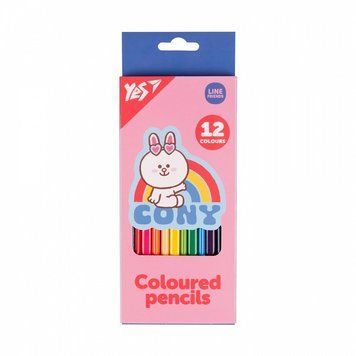Олівці кольорові YES Line Friends 12 кольорів (290718) 290718 фото