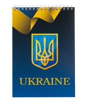 Записна книга блокнот Buromax Ukraine А5 48 арк. клітка на пружині зверху тб. обл. синій (BM.24545104-02) BM.24545104-02 фото