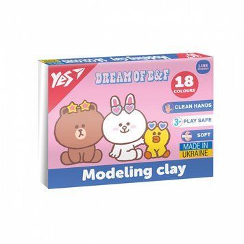 Пластилін YES Line Friends 18 кольорів 360г (540679) 540679 фото