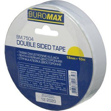 Клейка стрічка двостороння Buromax 18 мм х 10 м (BM.7504) BM.7504 фото