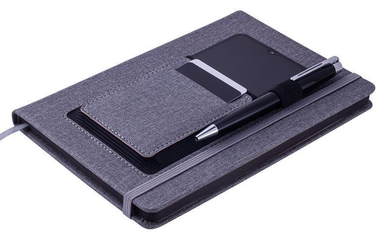 Записна книга блокнот Buromax COMFORT A5 96 л лінія позов.шкіра сірий (BM.295209-09) BM.295209-09 фото