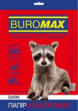 Кольоровий папір Buromax DARK А4 80г/м2 5кол. 50л. (BM.2721450-99) BM.2721450-99 фото