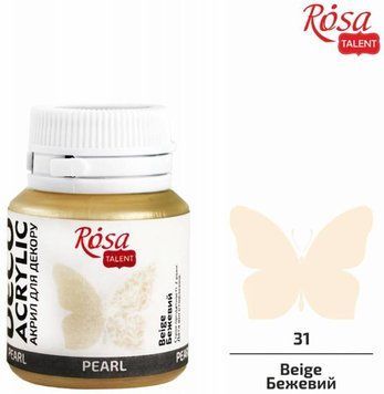 Фарба акрилова для декору Rosa Talent 20 мл (71) бежевий перламутр (4823098513223) 4823098513223 фото