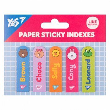 Індекси паперові Yes Line Friends 55х15мм 100 шт (5x20) (170410) 170410 фото