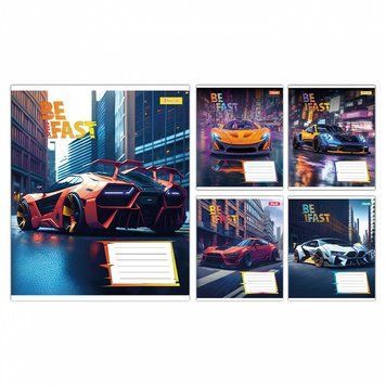 Зошит 1 Вересня Be Fast 24 арк. клітинка мікс дизайнів (768009) 768009 фото