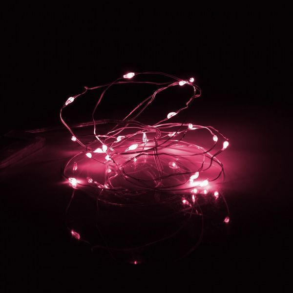 Електрогірлянда Нитка на мідному дроті YES! Fun 2 м 20 LED-ріжева, статична, батарейки (975024) 975024 фото