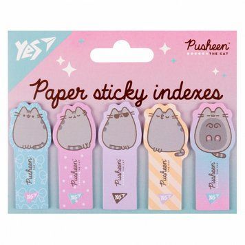 Індекси паперові Yes Pusheen 55х22мм 100 шт (5x20) (170417) 170417 фото