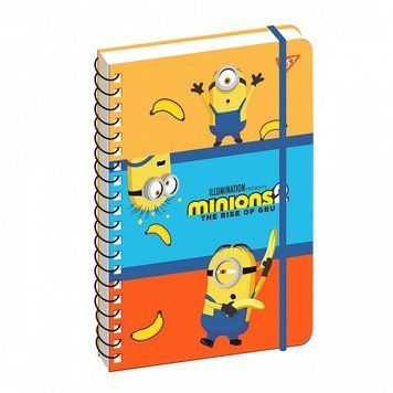 Записна книга блокнот YES Minions А5 80 аркушів лінія карт. обкладинка подвійна cпіраль (151773) 151773 фото